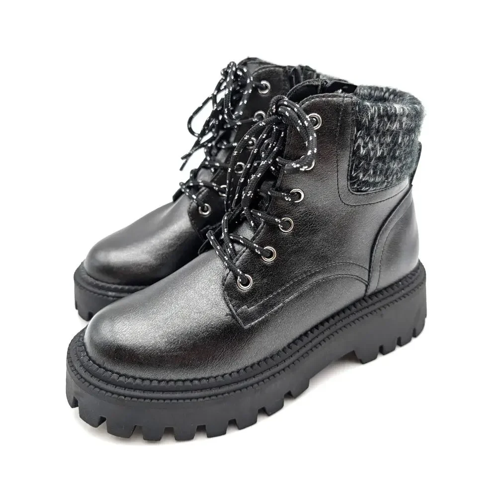 DV Dolce Vita Kamilla Lace-Up Fashion Boots Girl’s Black Size US3